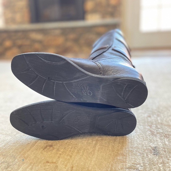 New OTBT Oiled Leather Buckled Moto Boots, black and brown size 6 - Picture 6 of 11